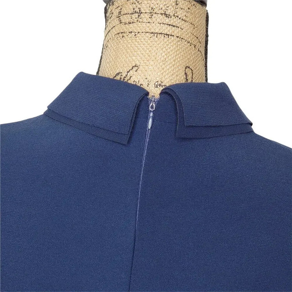 D & R Classic Embroidered Floral Double Collar Dress Women's Plus Size XXL Blue - Picture 4 of 16